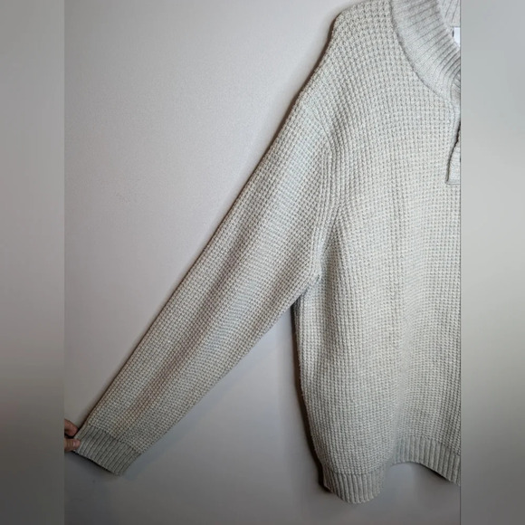 Old Navy Cream Textured Button-Down Mock-Neck Sweater Mens XXL Unisex - Picture 8 of 9